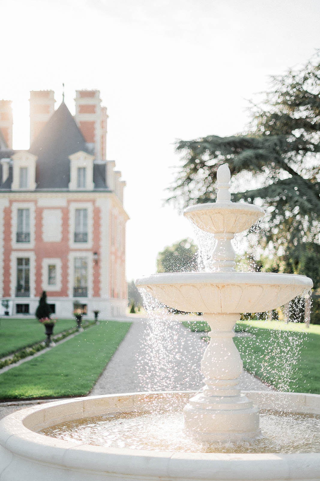 Mariage chateau de Nainville Fontaine et parc